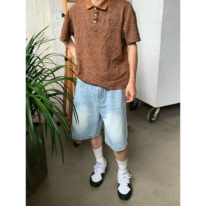 Vintage Clean Fit Washed Denim Shorts Light Blue