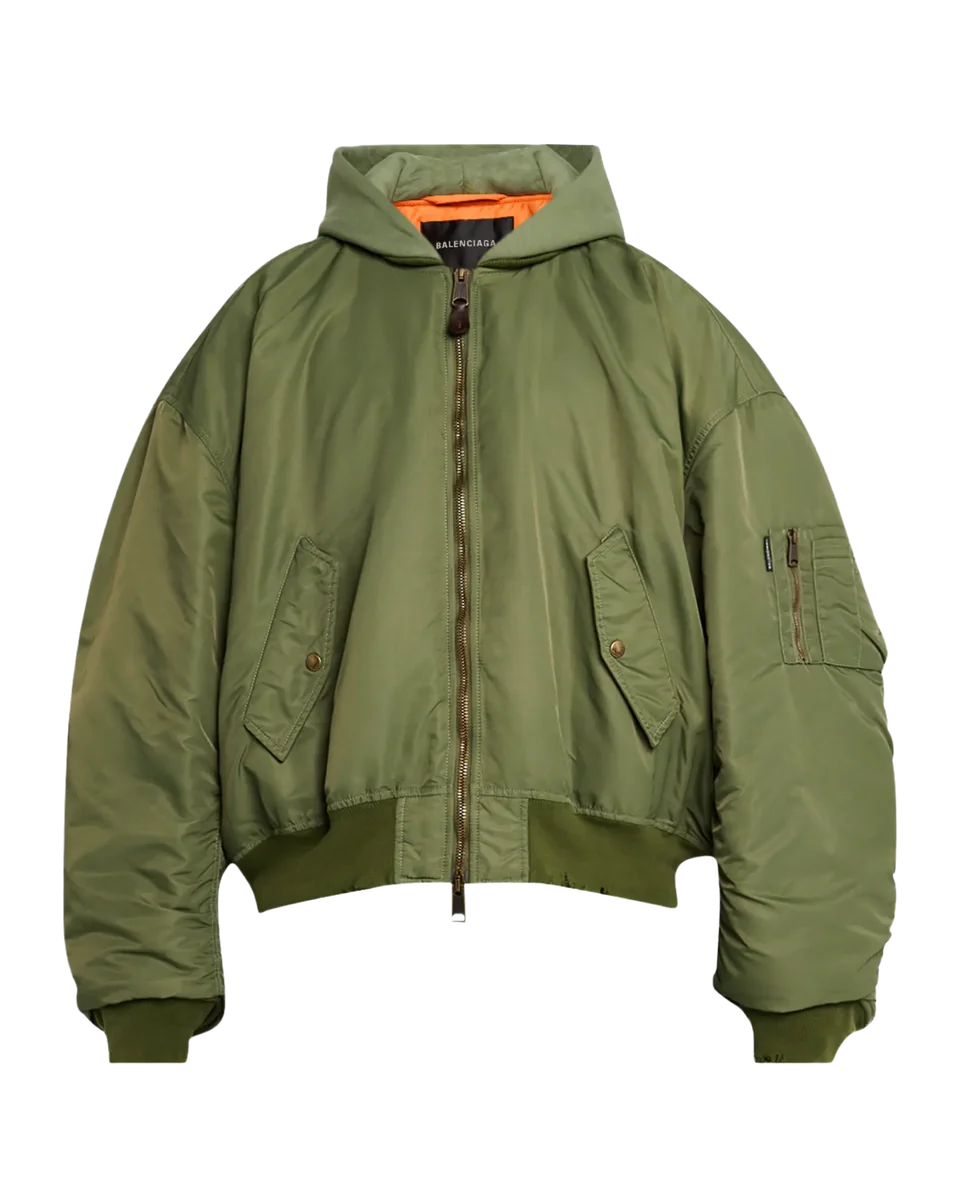 Balenciaga Dyed Hooded Bomber Jacket