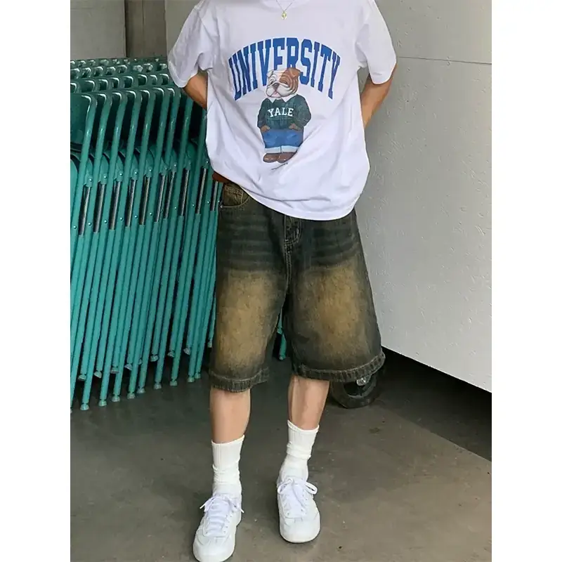 Vintage Clean Fit Washed Denim Shorts Rusty