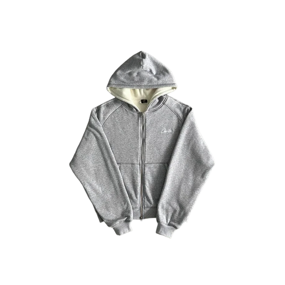 Corteiz Grey Zip Hoodie