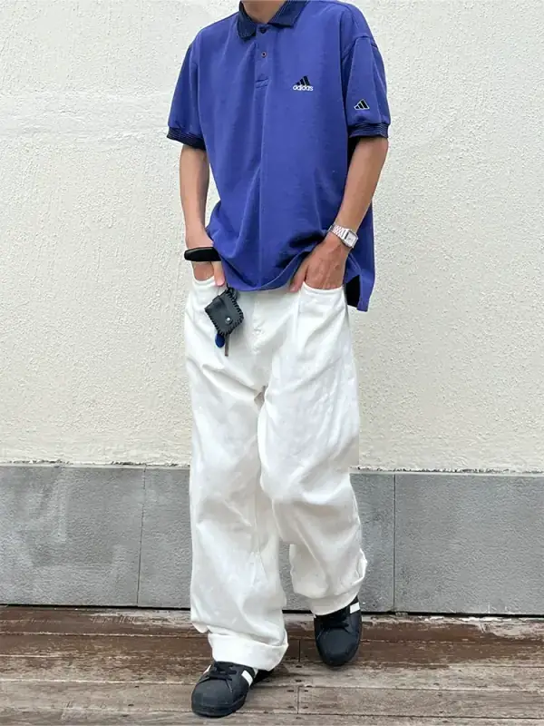 White Loose Fit Skate Jeans