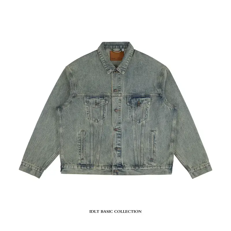IDLT Oversized 12.8oz Vintage Washed Denim Work Jacket