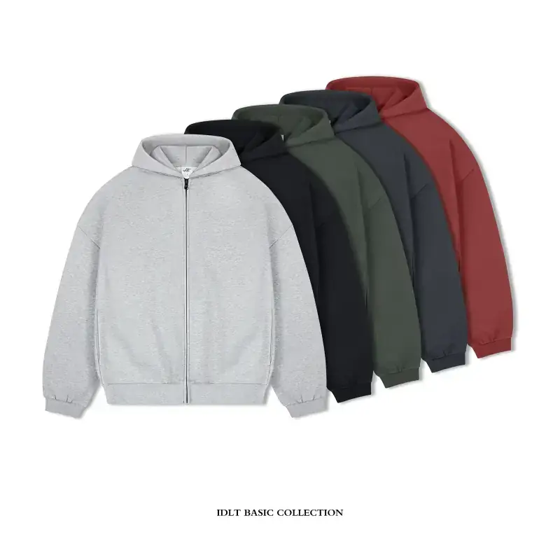 IDLT 500g Heavyweight Fleece Zipper Hoodie